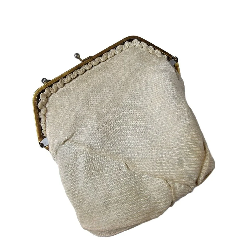 Vintage/Antique Micro Beaded Handbag With Chain Floral Rose Design‎